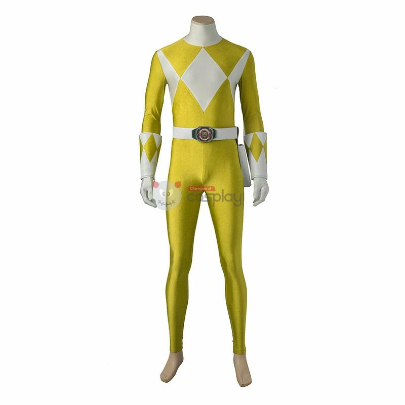 Boy Tyranno Ranger Costume Yellow Mighty Morphin' Power Rangers Cosplay Costumes 4 Boy Tyranno Ranger Costume Yellow Mighty Morphin' Power Rangers Cosplay Costumes - Image 2