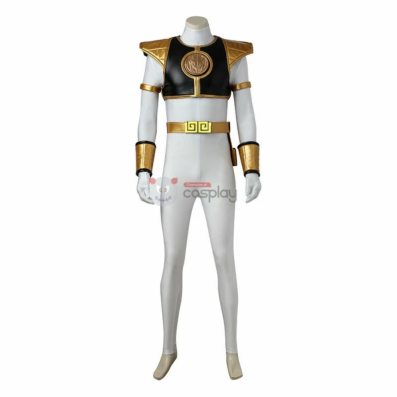 Tommy Oliver Costume White Mighty Morphin' Power Rangers Cosplay Costumes 4 Tommy Oliver Costume White Mighty Morphin' Power Rangers Cosplay Costumes - Image 2
