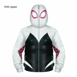 Spider Gwen Ghost Spider Fleece Zip Up Hoodie Avengers Spiderman Sweatshirts -DreamSuit Store 12 800x800 384