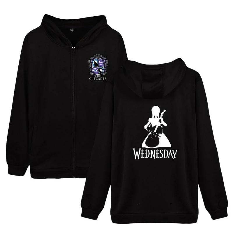 Wednesday Addams Hoodies Outcasts 2D Print Swearshirts Unisex 4 Wednesday Addams Hoodies Outcasts 2D Print Swearshirts Unisex - Image 2