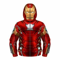 Kids New Iron Man Fashion Zip Up Long Sleeve Hoodies