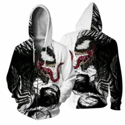 3D Print Pattern Venom Long Sleeve Zip Up Hoodie -DreamSuit Store BWLA 011 3 800x800 1