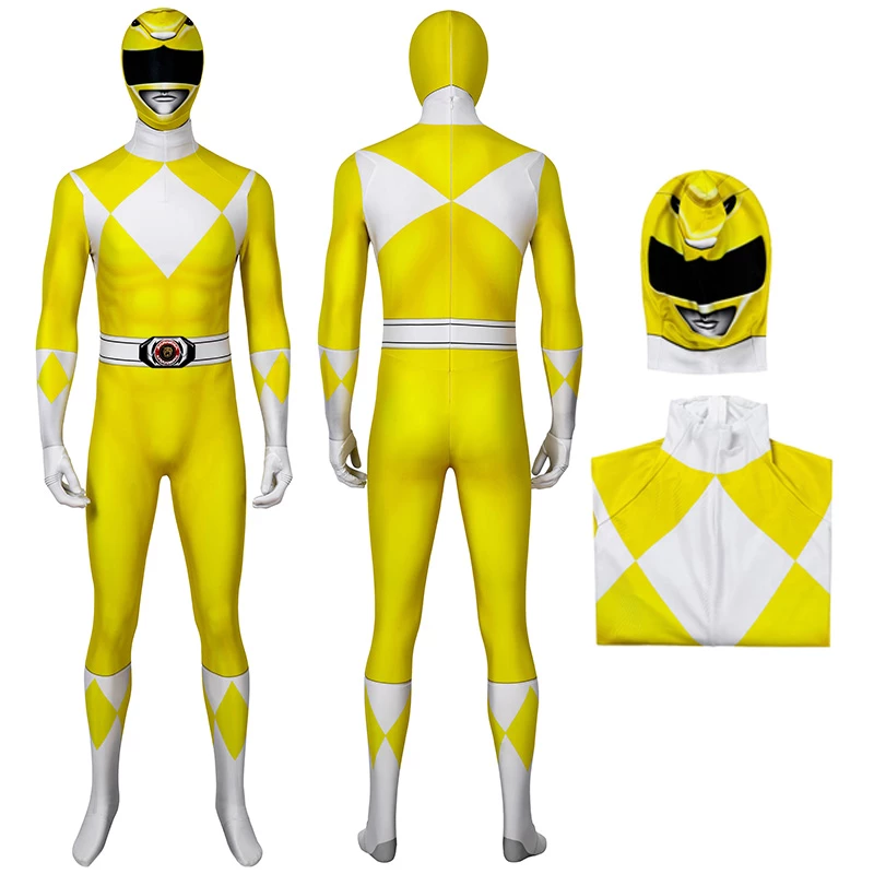 Adult Power Rangers Jumpsuit Mighty Morphin Power Rangers Cosplay Costume 5 Adult Power Rangers Jumpsuit Mighty Morphin Power Rangers Cosplay Costume - Image 3