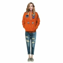 Orange Nasa Astronaut Suit 3D Print Long Sleeve Hoodie -DreamSuit Store QYXH 137 4 800x800 1