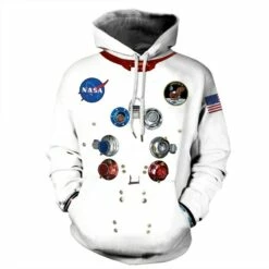 3D Print Nasa Astronaut Pattern Long Sleeve Hoodie