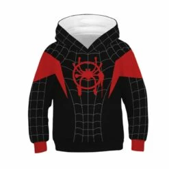 Kids Spider-Man Into The Spider-Verse Pattern Miles Morales Long Sleeve Hoodie