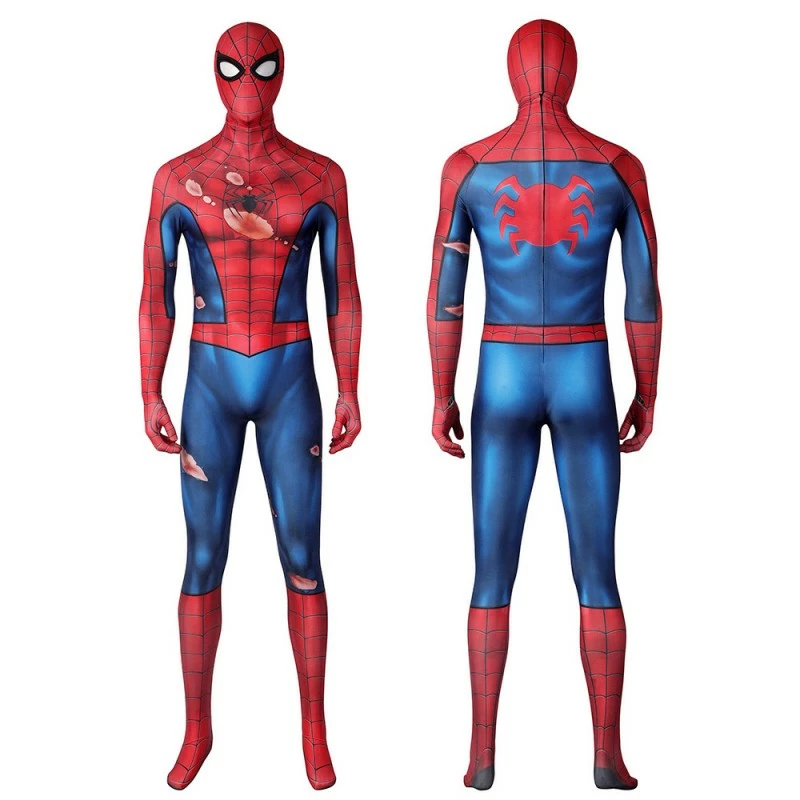 Spider-Man PS5 Classic Suit Spiderman Damaged Cosplay Costume 3 Spider-Man PS5 Classic Suit Spiderman Damaged Cosplay Costume
